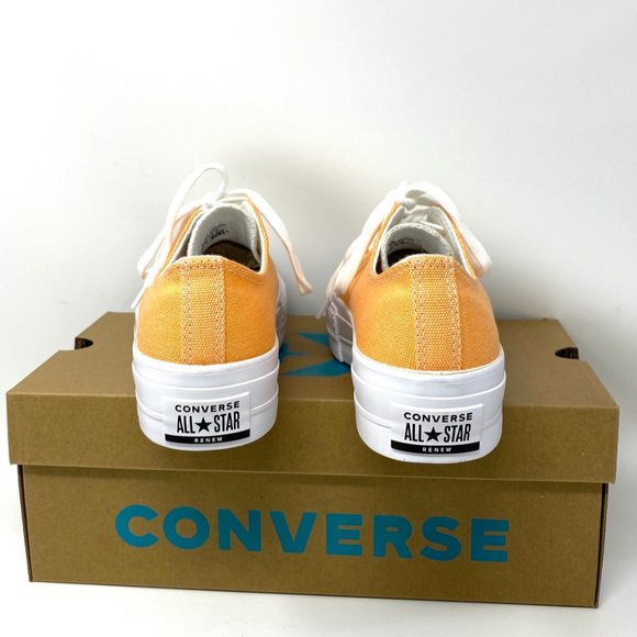 Converse 567855C Chuck Taylor AS Plathporm LIFT Canvas Low Orange Women's Size - Picture 5 of 10